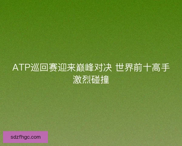 ATP巡回赛迎来巅峰对决 世界前十高手激烈碰撞