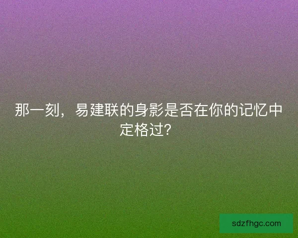 那一刻，易建联的身影是否在你的记忆中定格过？