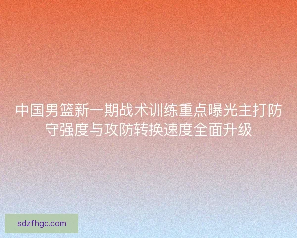 中国男篮新一期战术训练重点曝光主打防守强度与攻防转换速度全面升级